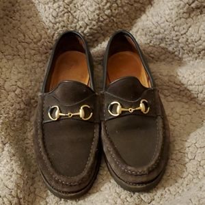 Authentic Gucci Suede Horsebit Loafers